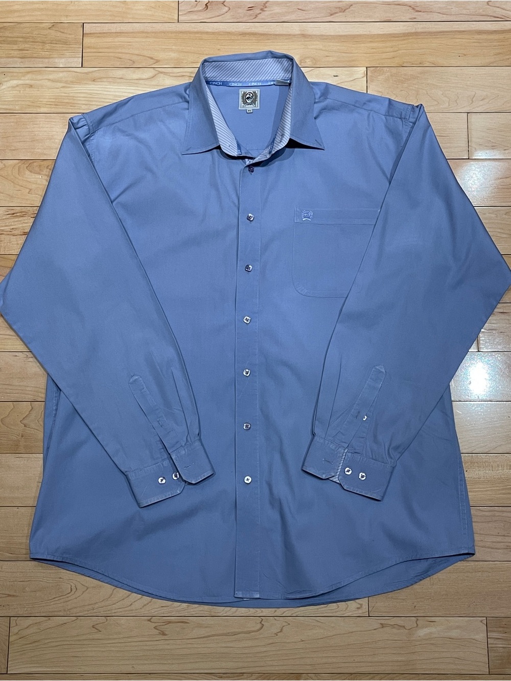 Cinch Men's Slate Blue Long-Sleeve Dress Shirt